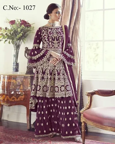 Trendy Women's Net Dress Material with Dupatta