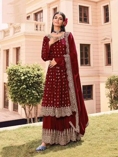 Presenting latest collections of Embroidered Dress Material with Dupatta