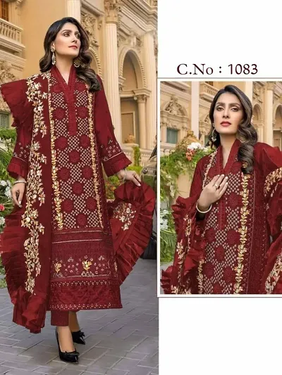 Latest Pakistani Attractive Georgette Dress Material With Dupatta