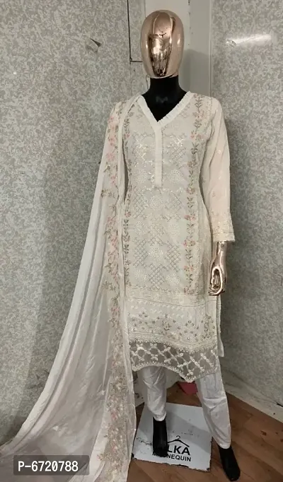 Latest Pakistani Attractive Georgette Dress Material With Dupatta-thumb2