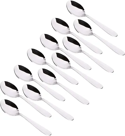 Royal sapphire Stainless Steel Tea Spoon, Set of 12, Silver