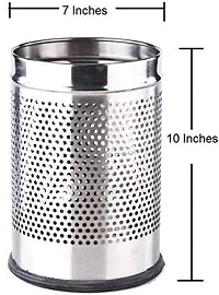 ROYAL SAPPHIRE Stainless Steel Open Dustbin for Home, Office, Kitchen, Bathroom, 5 liters (7 x 10), Made in india-thumb1