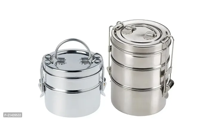 ROYAL SAPPHIRE Material Stainless Steel Tiffin Combo Set of 2 Pcs-thumb0