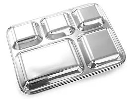 ROYAL SAPPHIRE 5 in1 Extra Deep Compartment Divided Plate/Thali/Bhojan Thali/Mess Tray/Dinner Plate Set of 1 pc-thumb3