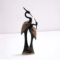 Pair of Kissing Swan Duck Home Decor Showpiece Love Birds Decorative Figurine (White1)-thumb3