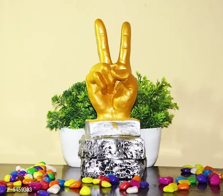FoAr Angle Polyresin Hand Gesture Desk Statues Decorative Victory Sign Hand Sculpture,Hand Statue