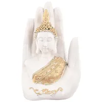 FoAr Angle Handcrafted Lord Meditating Hand Palm Buddha Idol Statue Showpieces for Living Room Bedroom Gift Home D?cor Table Decorations-thumb2