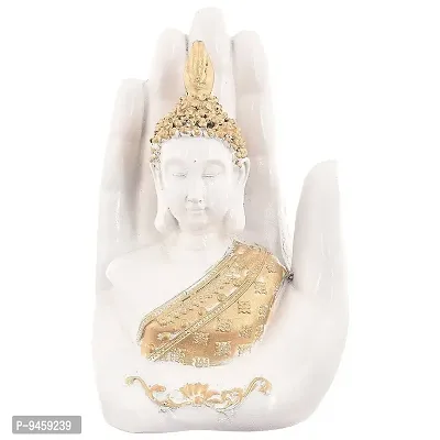 FoAr Angle Handcrafted Lord Meditating Hand Palm Buddha Idol Statue Showpieces for Living Room Bedroom Gift Home D?cor Table Decorations-thumb3