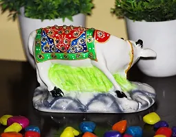 FoAr Angle Handicraft Decorative Marble dust/Polyresin Kamdhenu Cow and Calf Showpiece God Idols and Figurines for Home Decor-thumb1