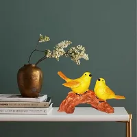 FoAr Angle Polyresin Handcrafted Cute Love Birds Sitting on Branch of Tree Statue-thumb1