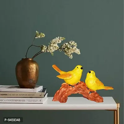 FoAr Angle Polyresin Handcrafted Cute Love Birds Sitting on Branch of Tree Statue-thumb2