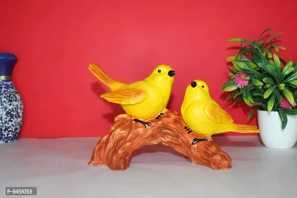 FoAr Angle Polyresin Love Birds showpiece for Home Living Room Decor Gifting (22L x 8W x 12H Centimeters-Multicolor)
