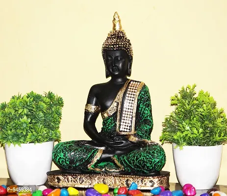 FoAr Angle Resin Meditating Sitting Buddha Idol Statue for Good Luck, Home Decor, Living Room, Bedroom, Table Decorations-thumb0