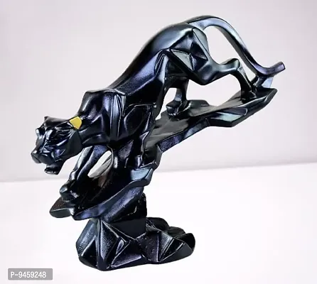 FoAr Angle Polystone Resin Feng Shui Modern Art -Panther Geometrical Figurine Statue (Black1)