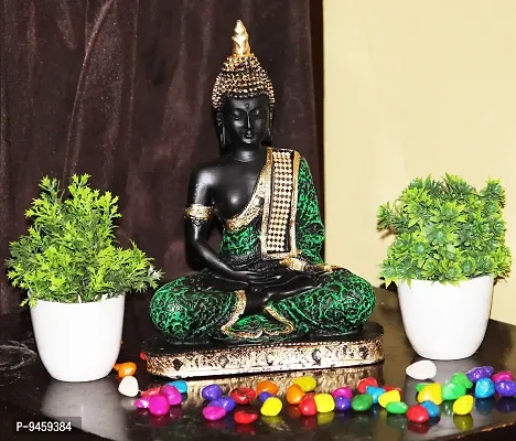 FoAr Angle Resin Meditating Sitting Buddha Idol Statue for Good Luck, Home Decor, Living Room, Bedroom, Table Decorations-thumb3