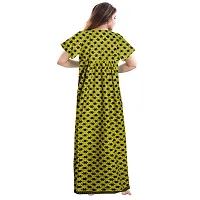 Fashion Fit Women's Pure Cotton Printed Front Zipper Comfortable Long Maxi Nightdresses ( Pack of 2 PCs.)-thumb4