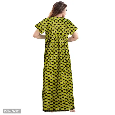 Fashion Fit Women's Pure Cotton Printed Front Zipper Comfortable Long Maxi Nightdresses ( Pack of 2 PCs.)-thumb5