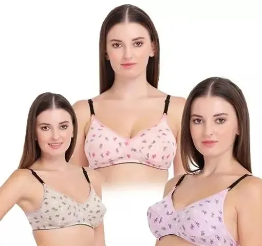 Stylish Fancy Non Padded Bras For Women Pack Of 3