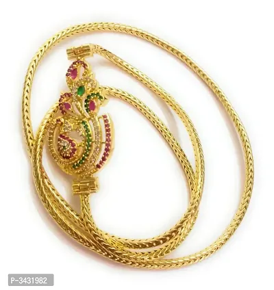 Sri Sai Micro Plated Model Gold Covering Mogapu Chain for Women (24 inches)