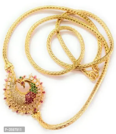 sri sai micro plated latest model gold covering mogapu chain for women(24 inches)