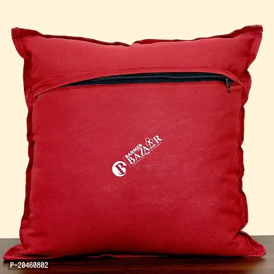 BARMER BAZAAR Cut Patch Work Hand Stitched Cushion Cover Without Cushion Filler 16 x 16 (Cotton 02)-thumb3