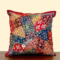 BARMER BAZAAR Cut Patch Work Hand Stitched Cushion Cover Without Cushion Filler 16 x 16 (Cotton 02)-thumb1