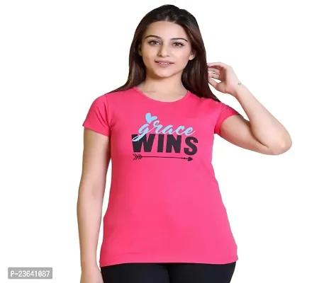 Stylish Fancy Designer Cotton Printed Round Neck T-Shirts For Women-thumb0