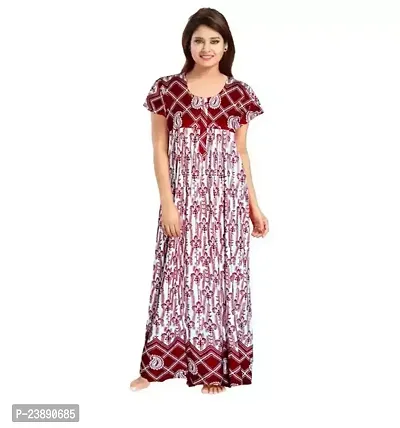 Stylish Fancy Satin Printed Nighty For Women