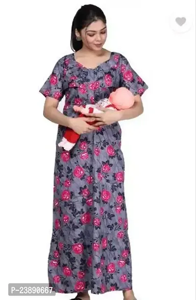 Stylish Fancy Cotton Printed Nighty For Women