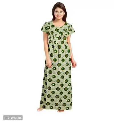 Stylish Fancy Satin Printed Nighty For Women