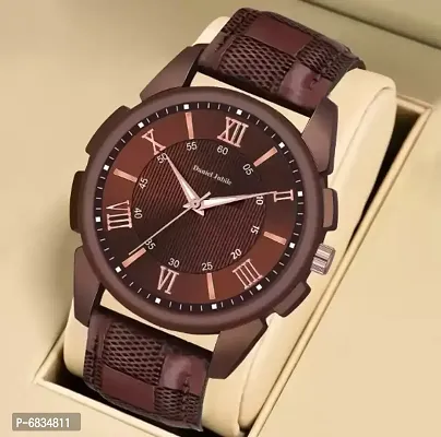 Boys and Mens Exclusive Men101 Brown Boys watch and Men watches Hand watch men Sports gents stylish Leather Belt gift Analog Watch - For Men-thumb0