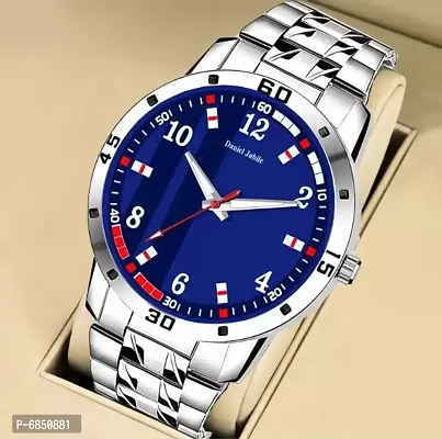 Blue dial with stainless steel belt watches for boys  men-thumb0