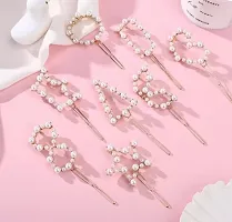 6 Pcs Pearl Word Hair Clips for Women rhinestone Crystal Letter Hair Pins for Girls Women Golden Crystal Hair Pin Hair Clip Fancy Jewellery Hair pin Lock Pins Hair Accessories-thumb2