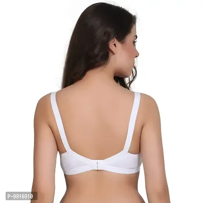 Layeba Women's Cotton Non Padded Bra (jassika white_White_32)-thumb2