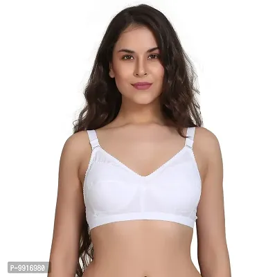 Layeba Women's Cotton Non Padded Bra (jassika white_White_42)-thumb0