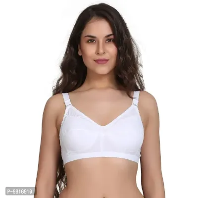 Layeba Women's Cotton Non Padded Bra (jassika white_White_32)