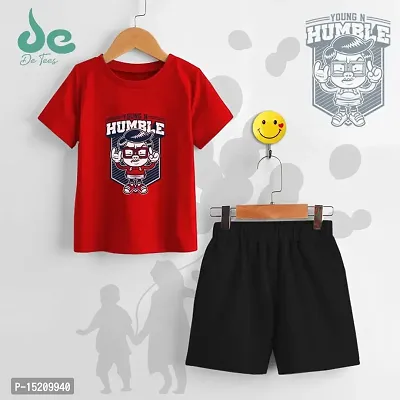 DE TEES BOYS PRINTED TSHIRT WITH SHORTS-thumb0