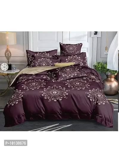 220 TC Glace Cotton Luxury Double Bedsheet with 2 Pillow Covers -size 90x100 inch.-thumb0