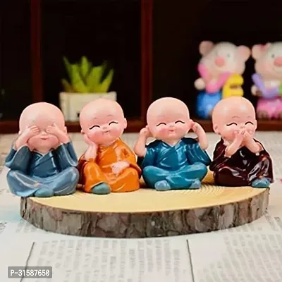 Resin Buddha Monk Set of 4 Statue Figurines Showpiece