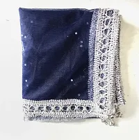 Net Silver Gota Lace Dupatta for Woman with Silver Beads.-thumb1