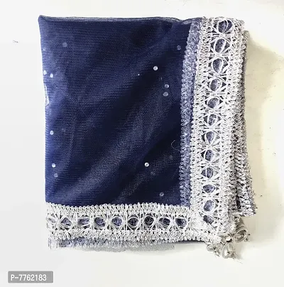 Net Silver Gota Lace Dupatta for Woman with Silver Beads.-thumb2