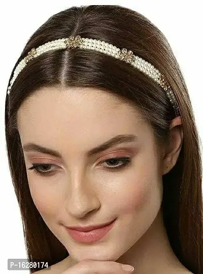 Kundan Studded Gold Hair Band Hair Accessory for Girls and Women