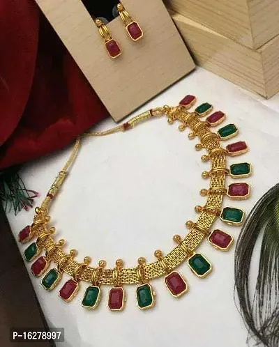 Stylish Golden Copper Beads Jewellery Set For Women