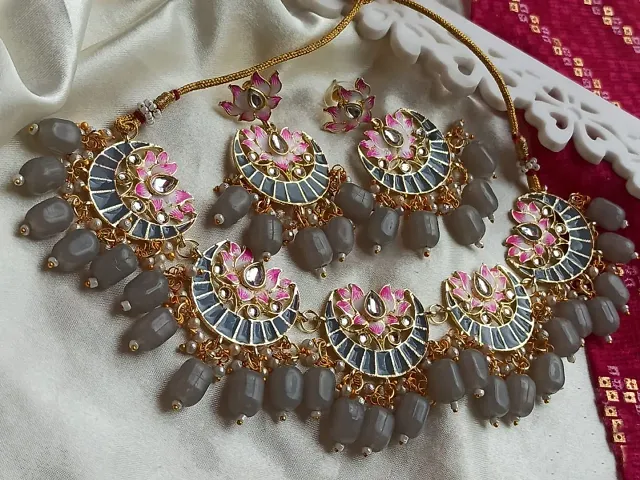 Designer Meenakari Beads Necklace Set