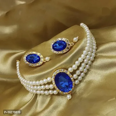 Stylish White Alloy Beads Jewellery Set For Women-thumb0