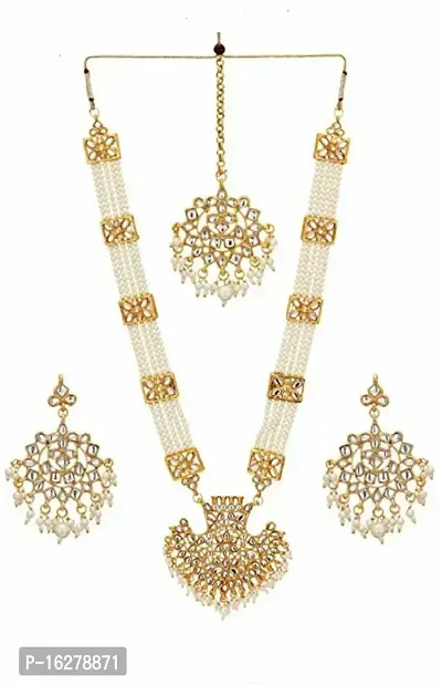 Stylish Golden Alloy Beads Jewellery Set For Women-thumb0