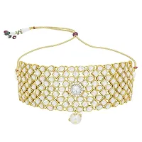 Kundan Choker Necklace with Maang Tikka Wedding Bridal Jewellery Sets for Women and Girls-thumb1