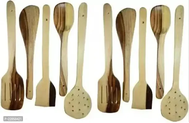 Non Stick Wooden Spatula Set Pack Of 10
