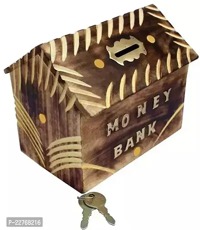 Classic Wooden Piggy Bank | Money Bank | Gullak For Kids-thumb0