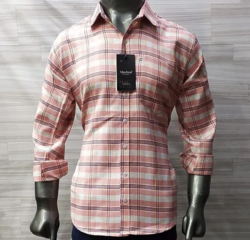 Reliable Blend Checked Long Sleeves Casual Shirt For Men